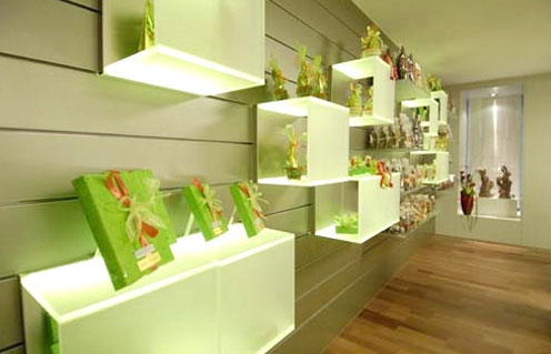 LED-Plexiglaswürfel 2008, Cafe Amrein Chocolatier LED-Plexiglaswürfel, Cafe Amrein Chocolatier